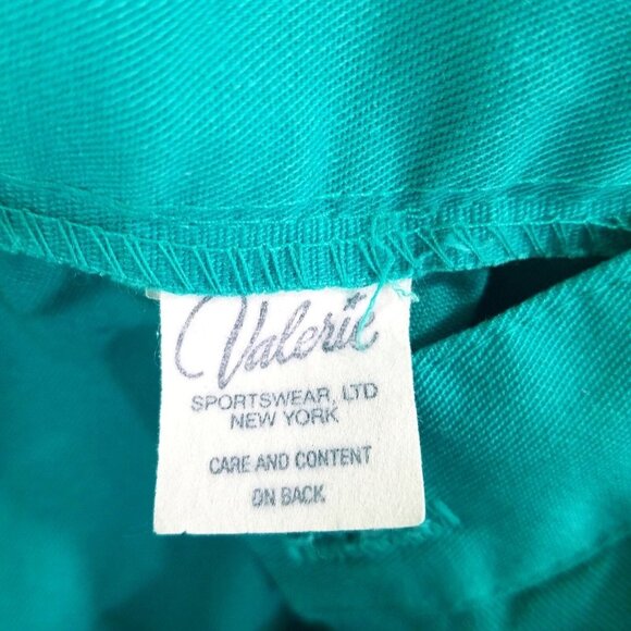 Vintage 1970s Teal A-Line Midi Skirt Button Front Large Pockets USA Made - Picture 4 of 11